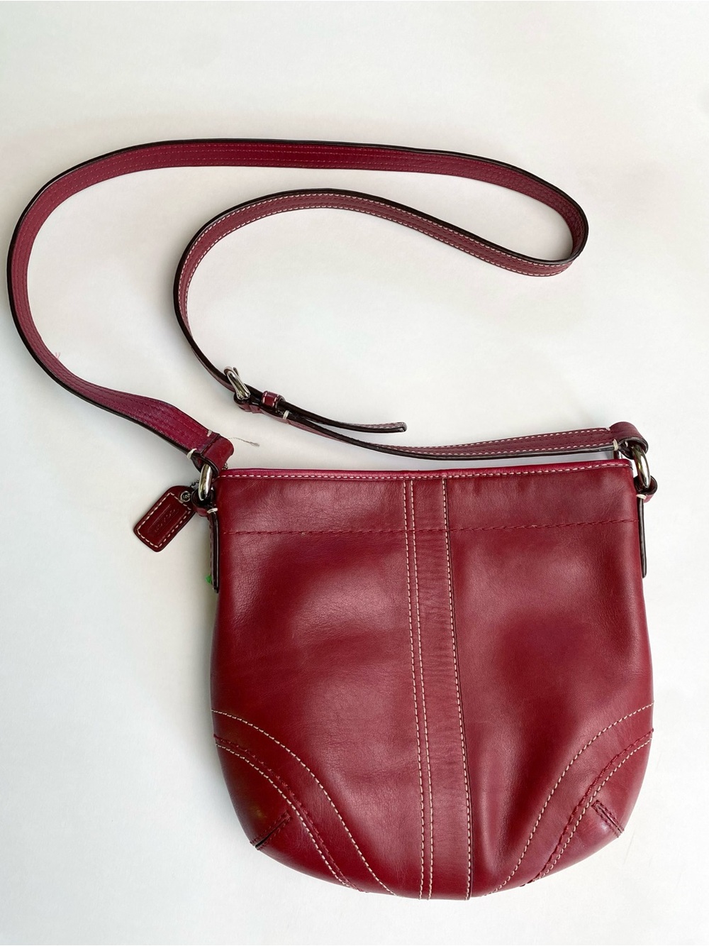 Vintage Coach Red Leather Soho Crossbody Bag